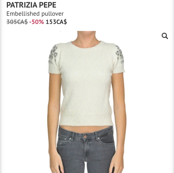 Patrizia Pepe embellished shoulder sweater M - Picture 6 of 7